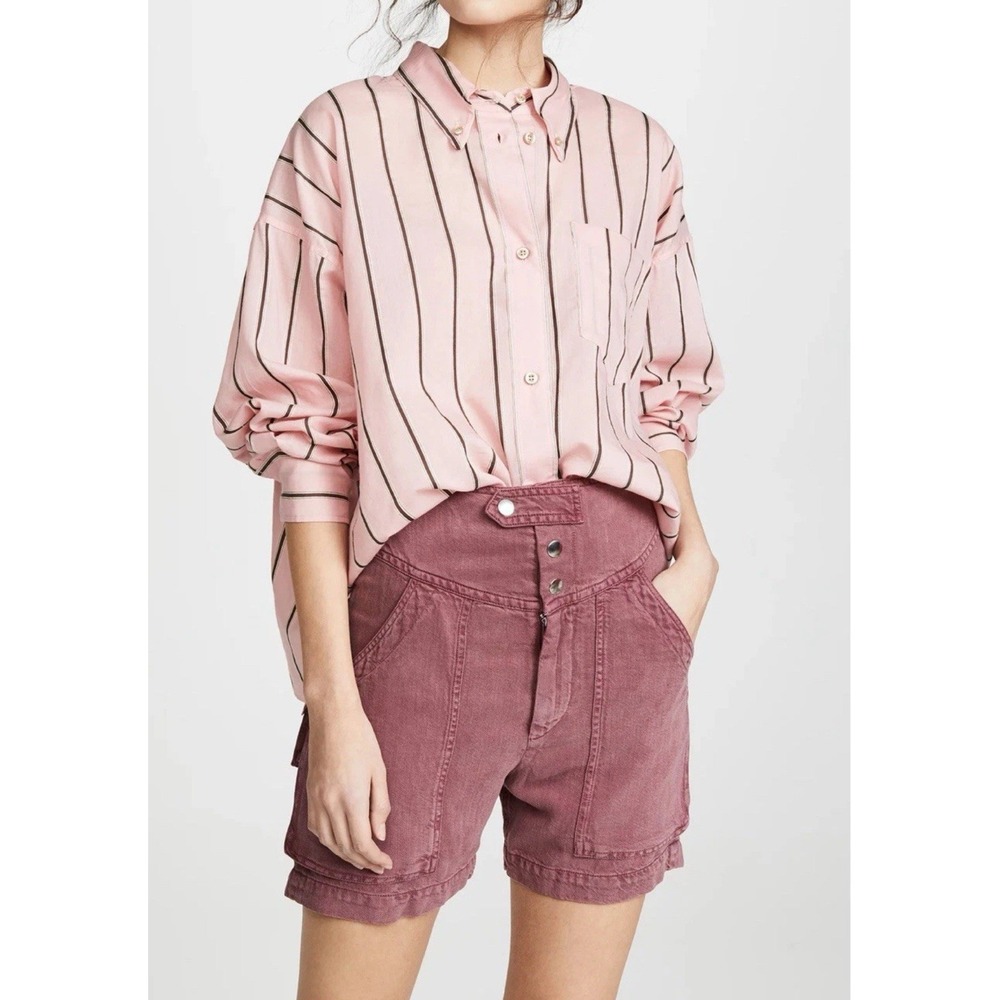 Isabel Marant Etoile Lainey High Rise Shorts Womens Size 42EU 12US Burgundy